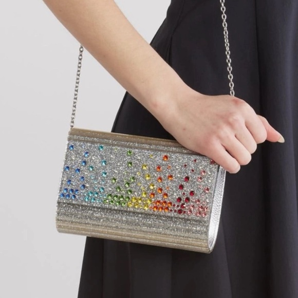 Kurt Geiger Handbags - ✨💎NWT💎✨ KURT GEIGER LONDON PARTY SILVER CROSSBODY W/RAINBOW CRYSTALS